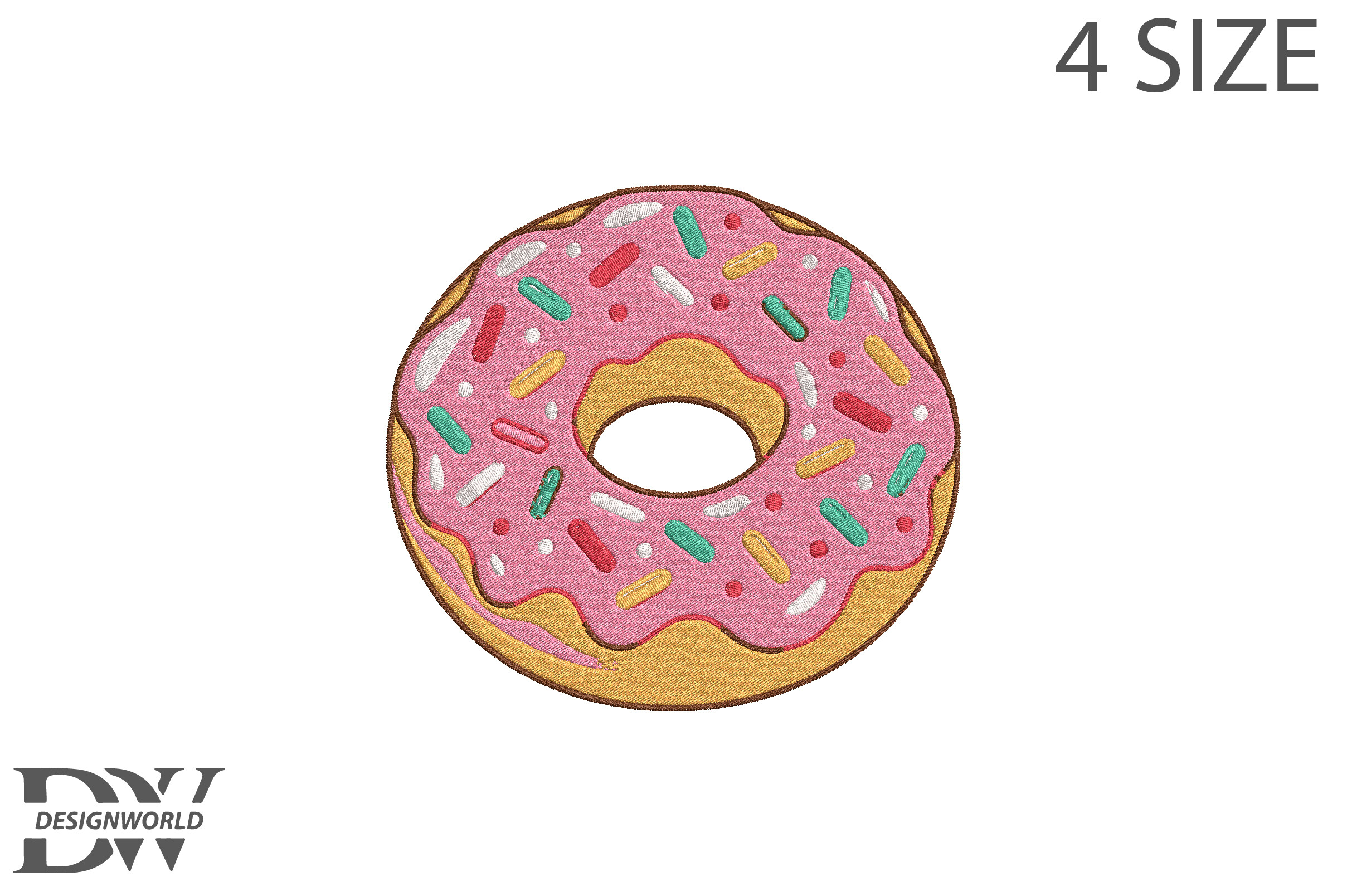 Cute Donut Embroidery Design