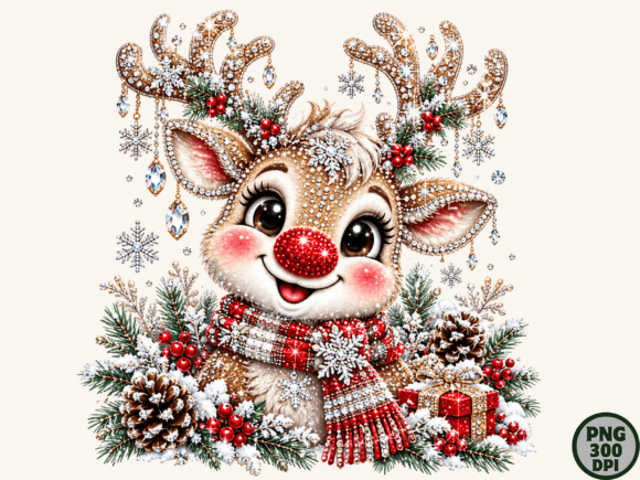 Cute Reindeer Christmas Holiday PNG