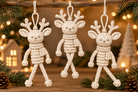 Cute Reindeer Family Christmas 3D STL - 3 Printable Holiday Ornaments - Image 2