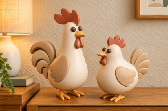 Cute Rooster Decorative 3D Model STL – Printable Farmhouse Figurine - Image 2