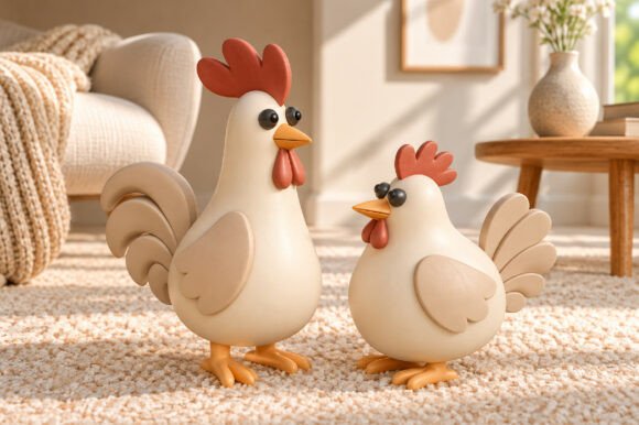 Cute Rooster Decorative 3D Model STL – Printable Farmhouse Figurine - Image 4
