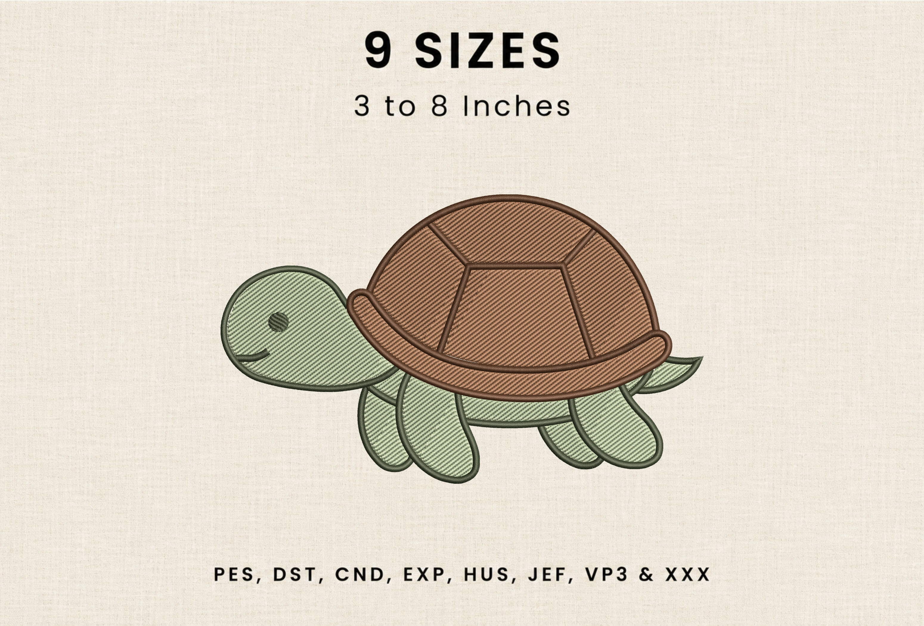 Cute Sea Turtle DST PES Embroidery File