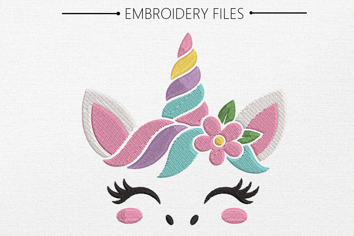 Cute Unicorn Embroidery Design