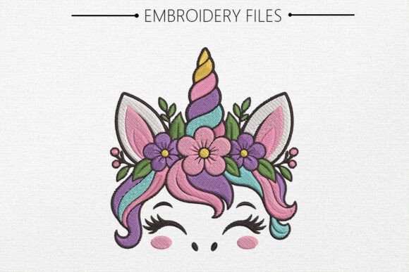 Cute Unicorn Embroidery Design