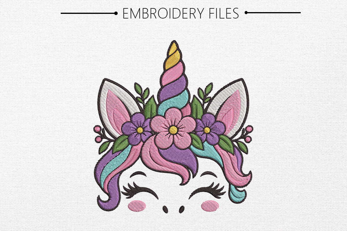 Cute Unicorn Embroidery Design