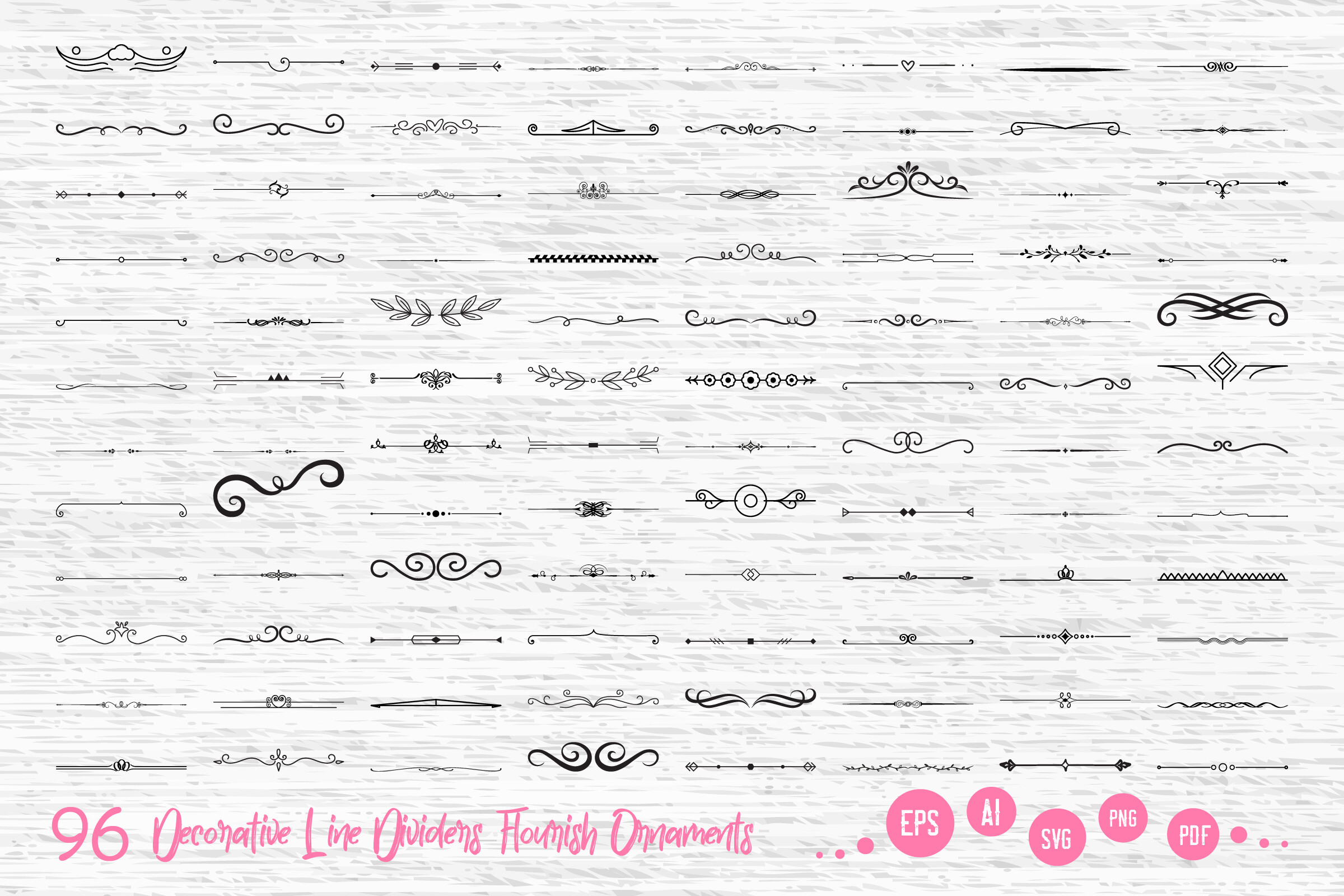 Decorative Line Dividers Flourish Orname