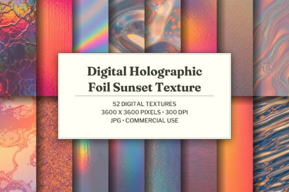 Digital Holographic Foil Sunset Texture