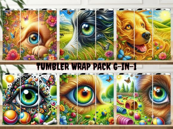 Dog Eyes Tumbler Wrap Pack 6-in-1