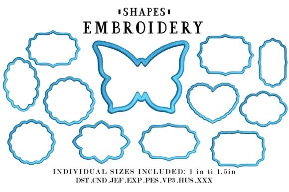 Embroidery Shapes Bundle Machine Embroid