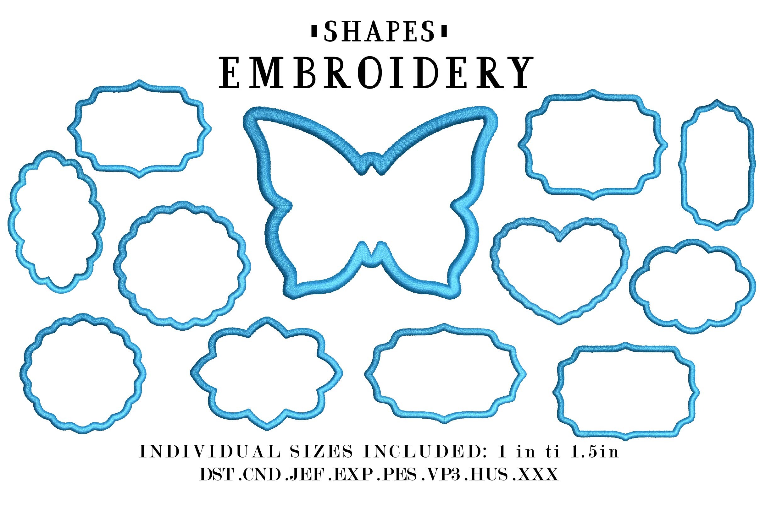 Embroidery Shapes Bundle Machine Embroid