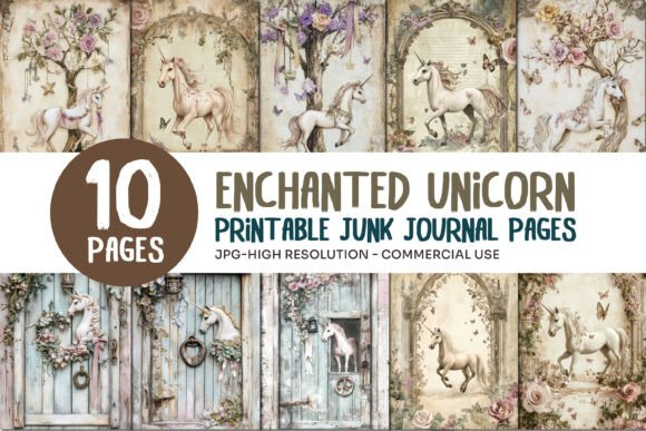 Enchanted Unicorn Junk Journal Pages
