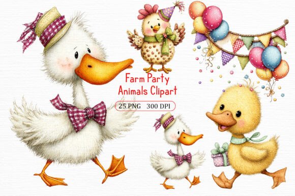 Farm Party Animals Clipart Art Bundle