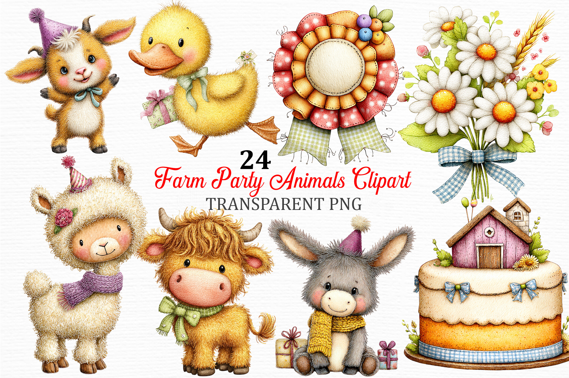 Farm Party Animals Clipart