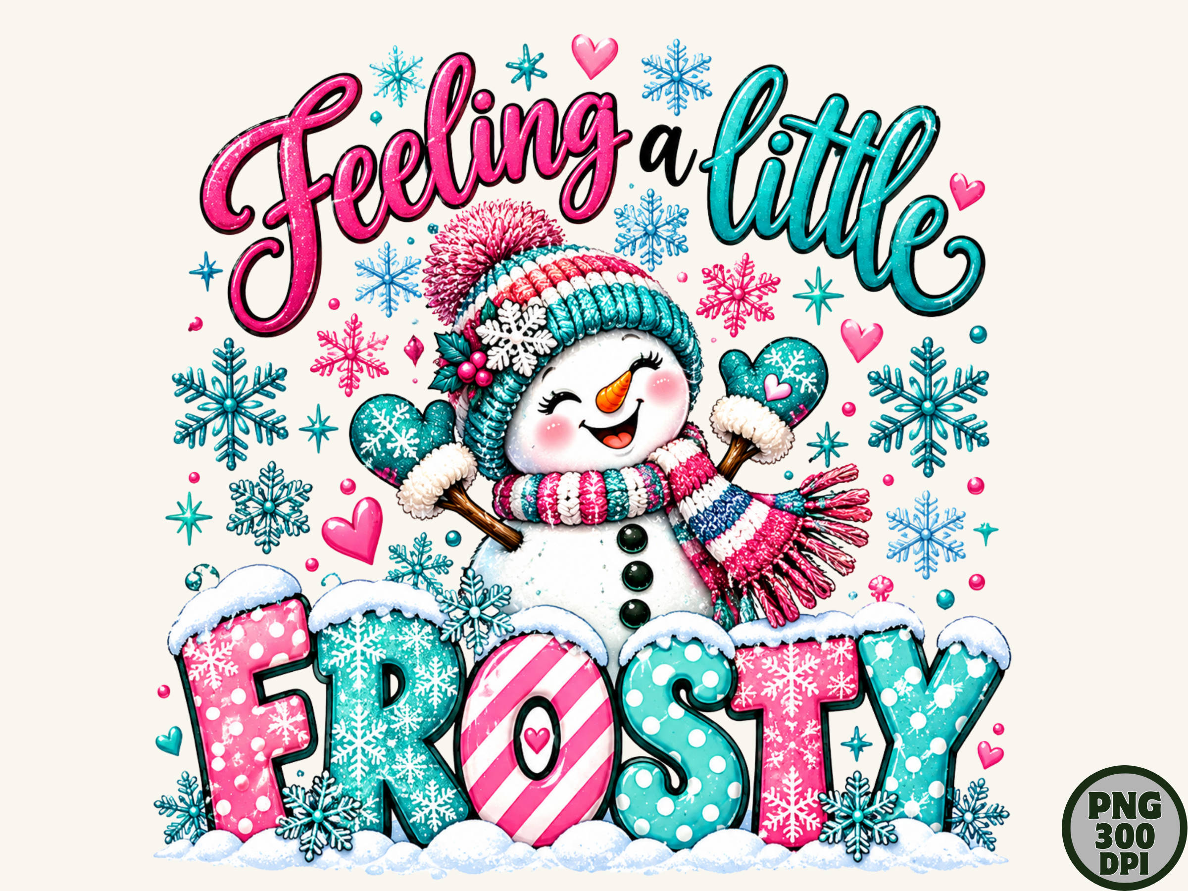 Feeling Frosty Snowman Christmas PNG