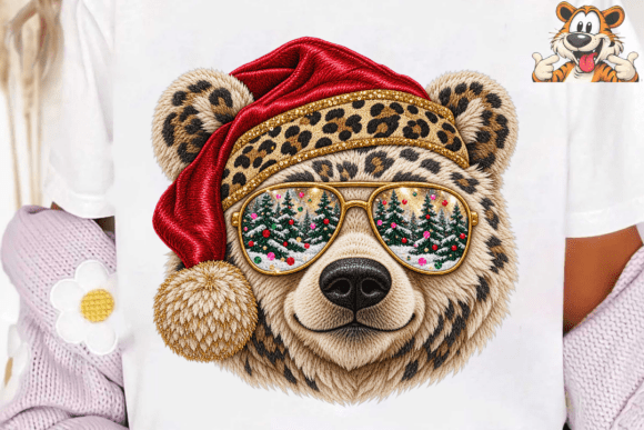 Festive Bear PNG Sublimation Shirt Desig