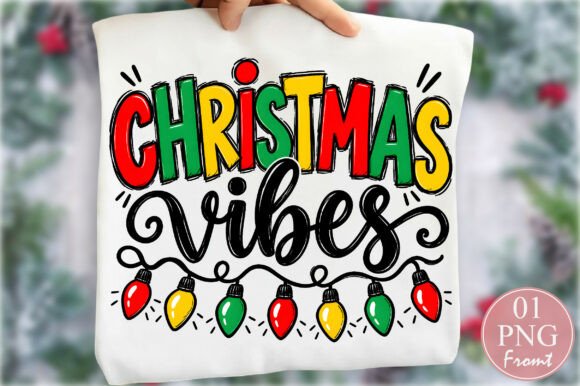 Festive Christmas Vibes Lights PNG