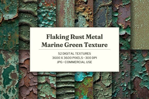 Flaking Rust Metal Marine Green Texture