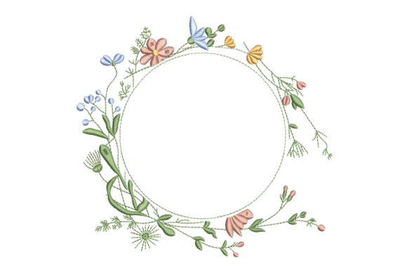 Floral Circle Frame