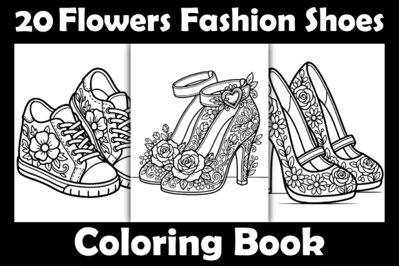 Flowers Fashion Shoes Coloring Book