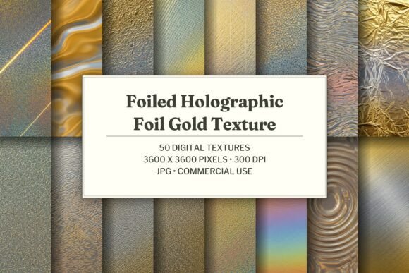 Foiled Holographic Foil Gold Texture