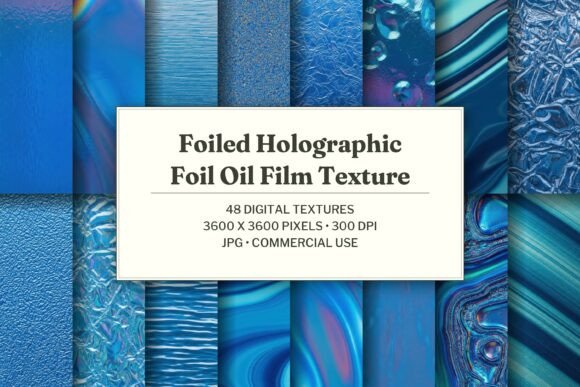 Foiled Holographic Foil Oil Film Texture
