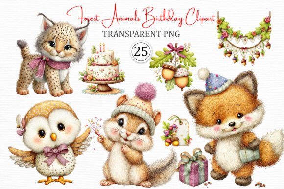 Forest Animals Birthday Clipart