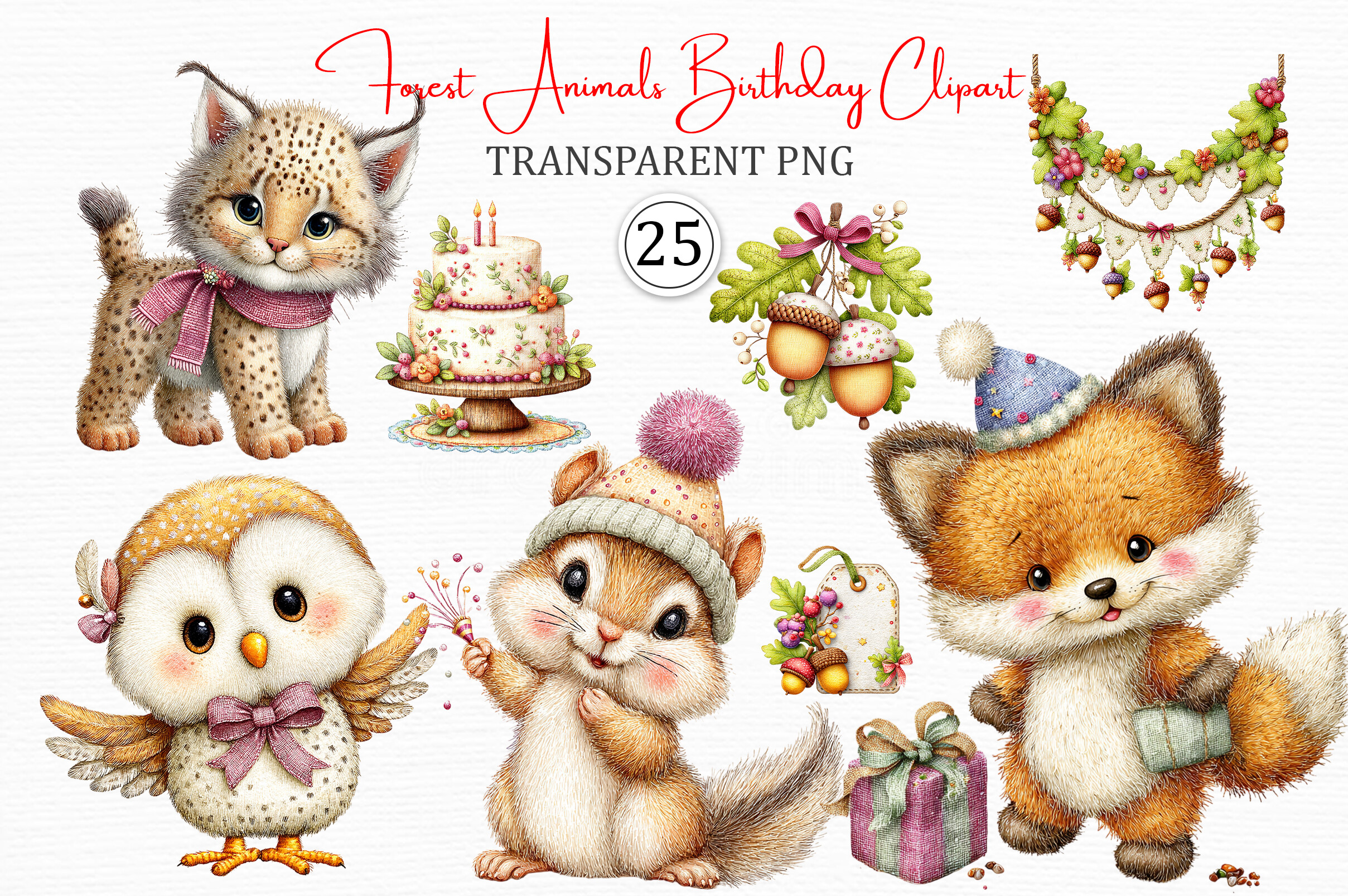 Forest Animals Birthday Clipart