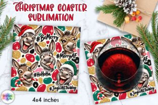 Funny Christmas Donkey Coaster Graphic by Designs by Ira · Creative Fabrica