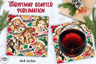 Funny Christmas Goat Coaster Graphic by Designs by Ira · Creative Fabrica