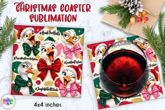 Funny Christmas Goose Coaster