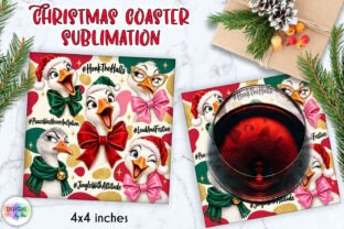 Funny Christmas Goose Coaster Graphic by Designs by Ira · Creative Fabrica