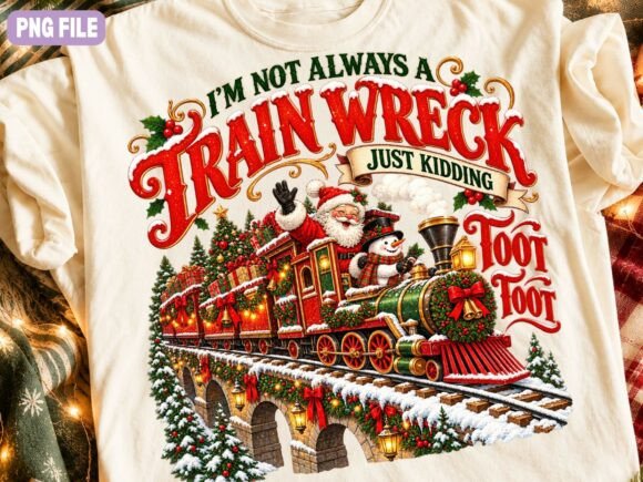 Funny Christmas Train PNG, Holiday