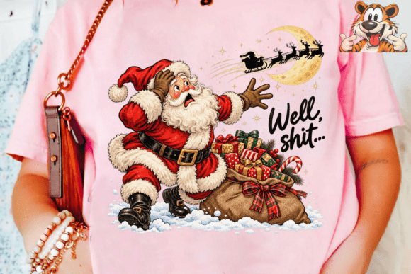 Funny Santa PNG Sublimation Shirt Design