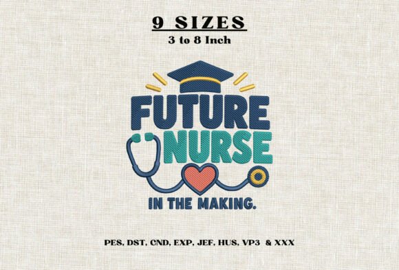 Future Nurse Embroidery Design Nursing