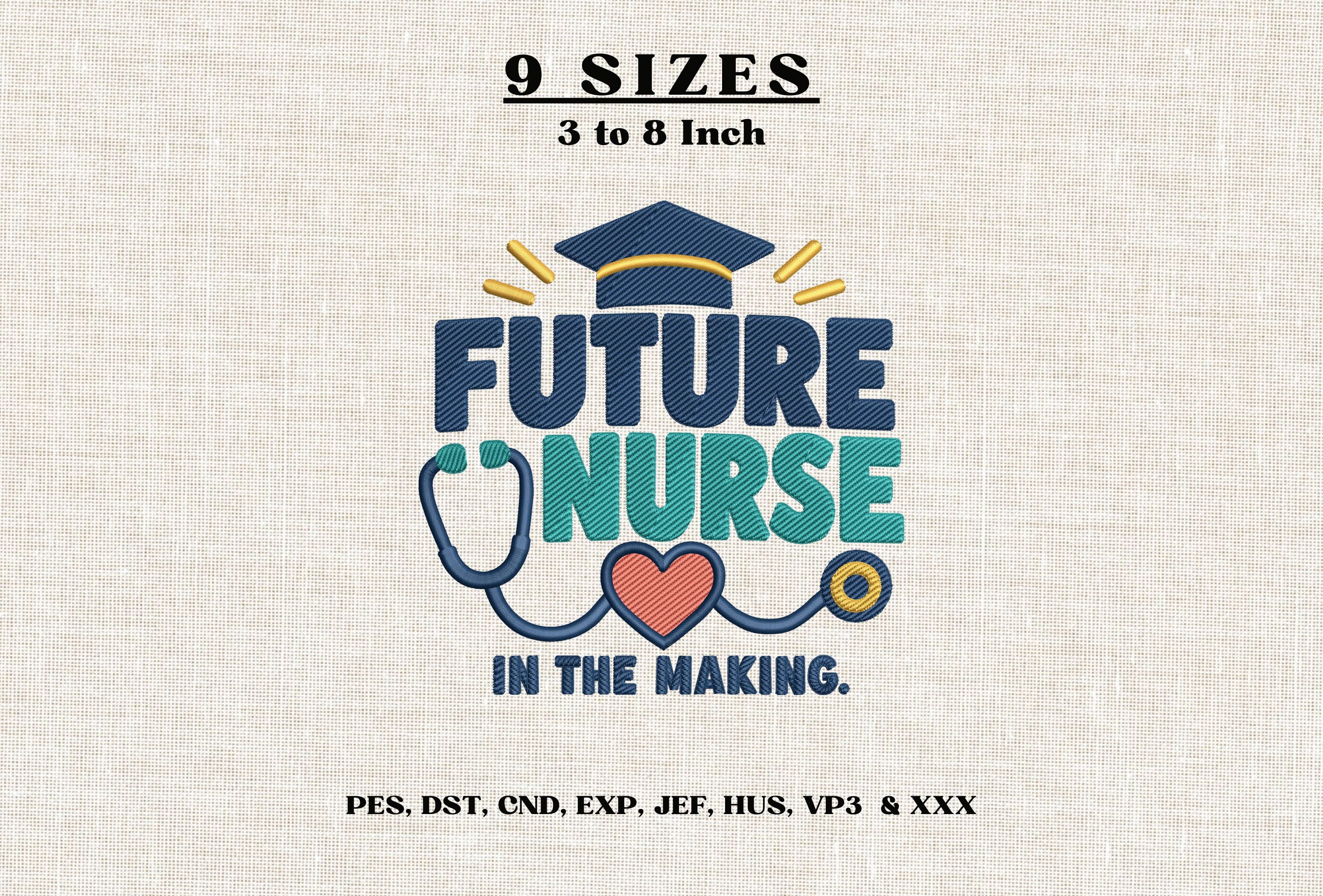 Future Nurse Embroidery Design Nursing