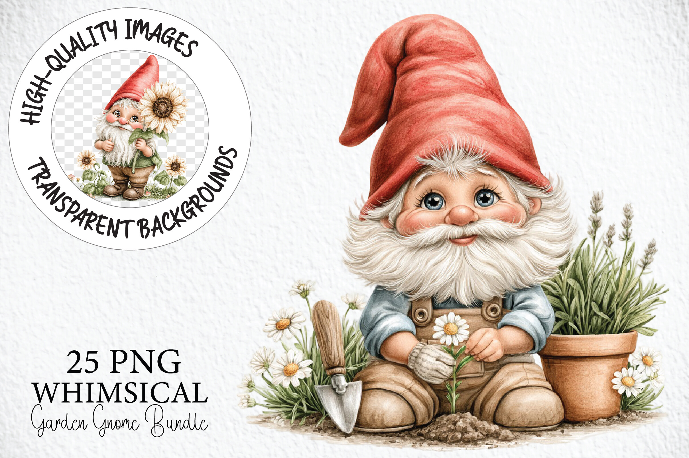 Garden Gnome PNG Bundle