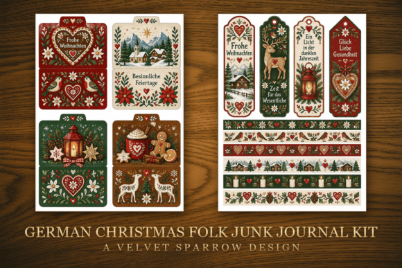 German Christmas Folk Junk Journal Kit