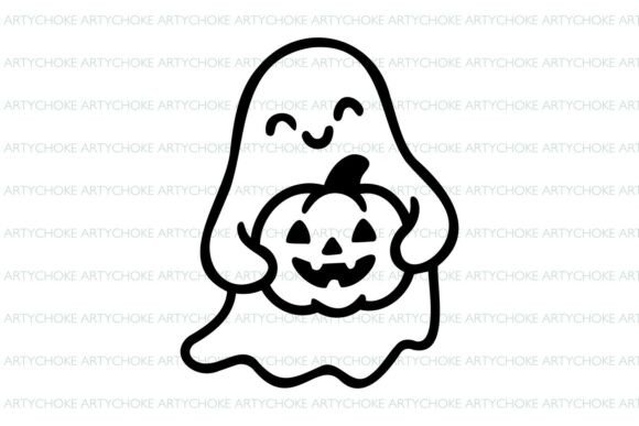 Ghost with Pumpkin SVG