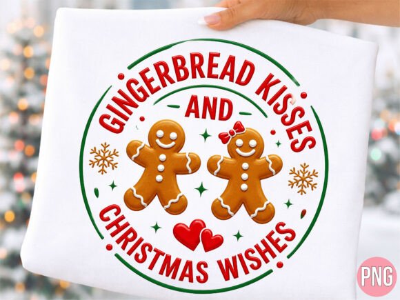 Gingerbread Wishes Christmas PNG T-Shirt