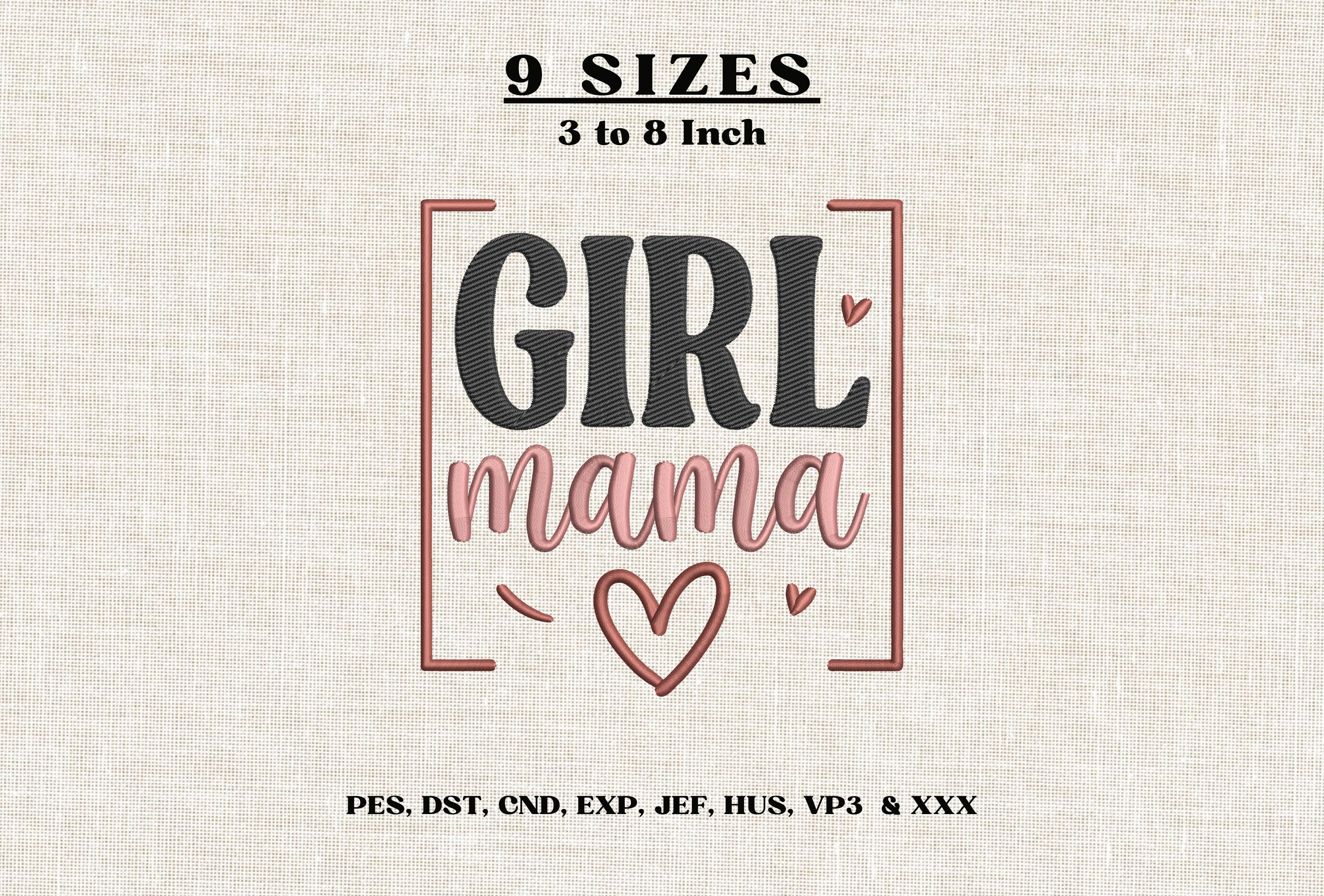 Girl Mama Embroidery Design Girl Mom DST
