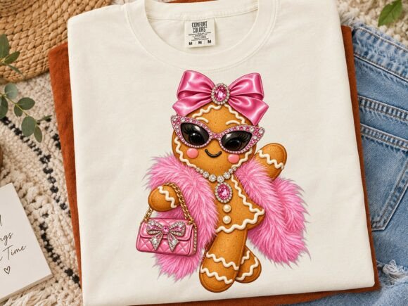 Glamorous Gingerbread Girl PNG Sublimati