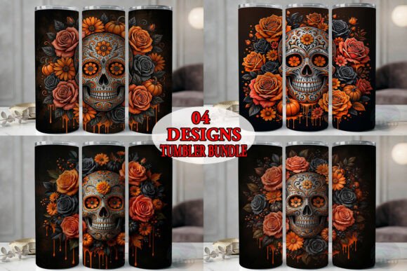 Gothic Sugar Skull Tumbler Bundle