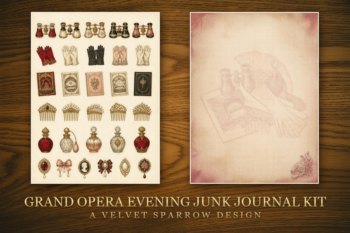 Grand Opera Evening Junk Journal Kit