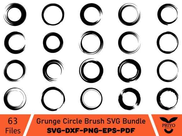 Grunge Circle Brush SVG Bundle