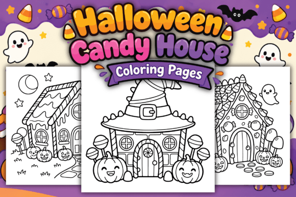 Halloween Candy House Coloring Pages