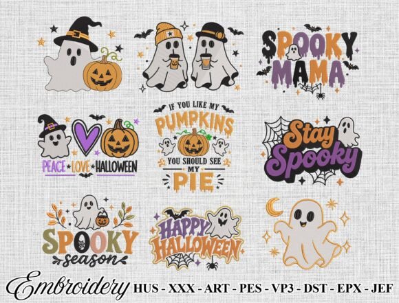 Halloween Embroidery Design Bundle