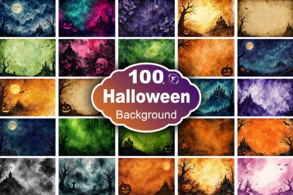 Halloween Watercolor Background