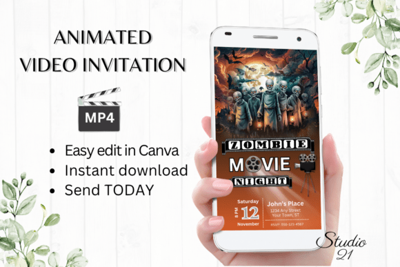 Halloween Zombie Horror Movie Invitation