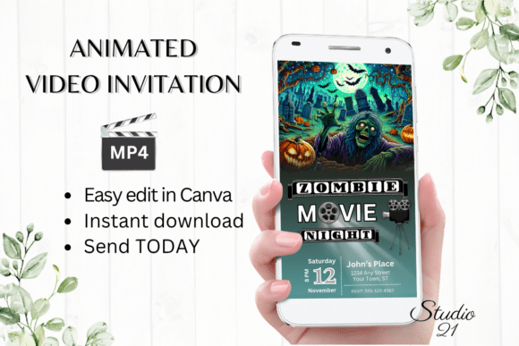 Halloween Zombie Horror Movie Invite