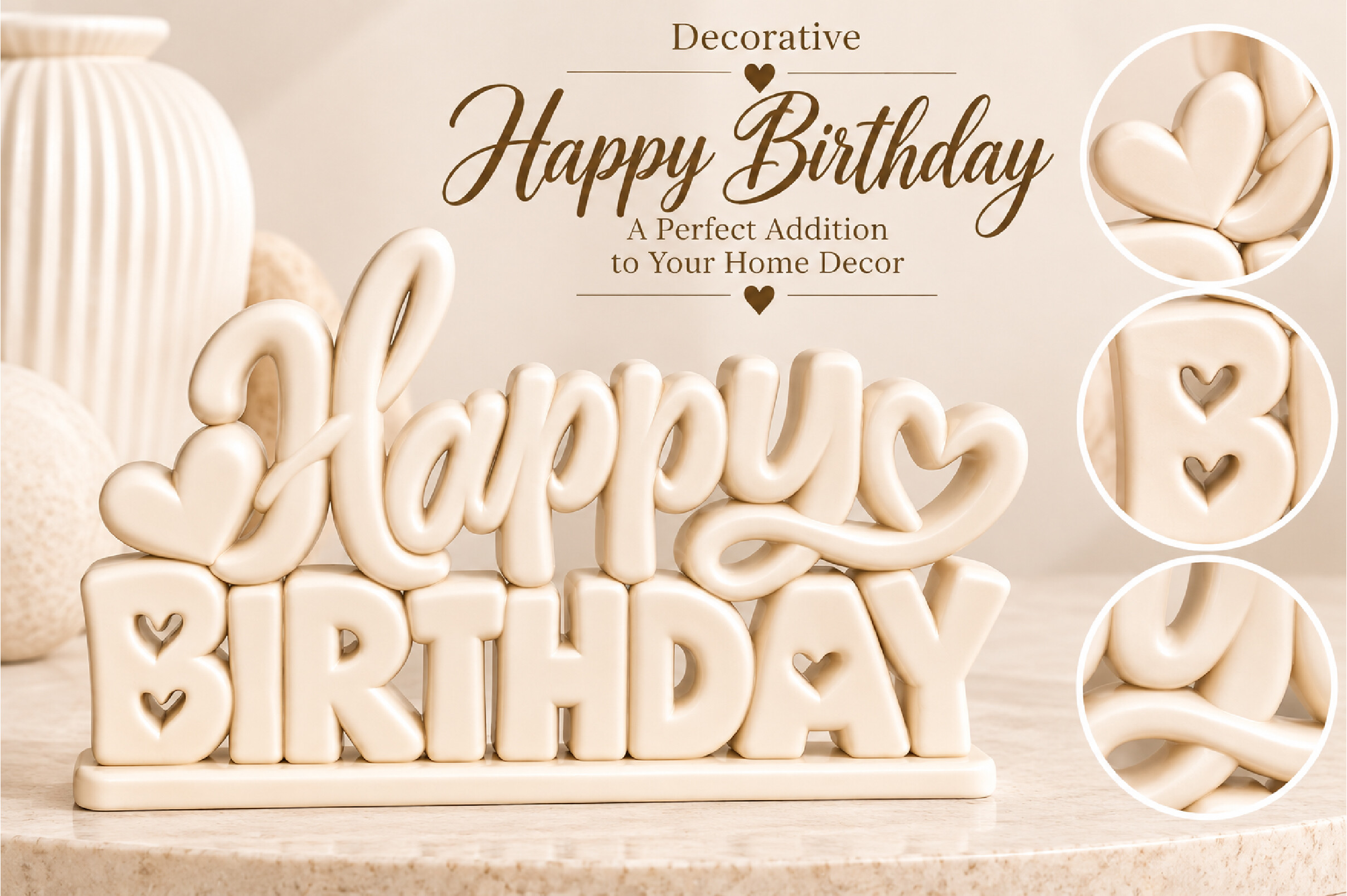 Happy Birthday Decor STL – 3D Printable Layered Birthday Sign - Image 4